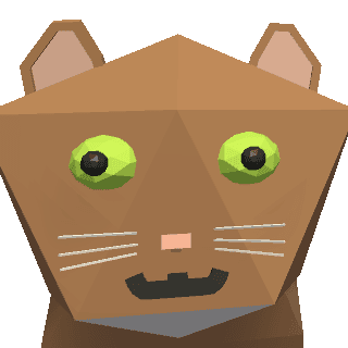 Low-poly 3D model of the cat Mons